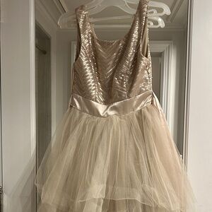 Trixxi Gold and Cream Sequin Dress